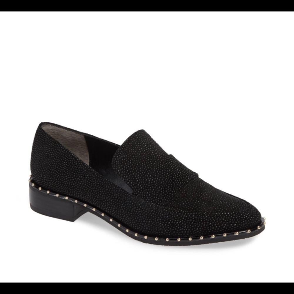 Adrianna Papell black shiny studded shoes 5.5 EUC